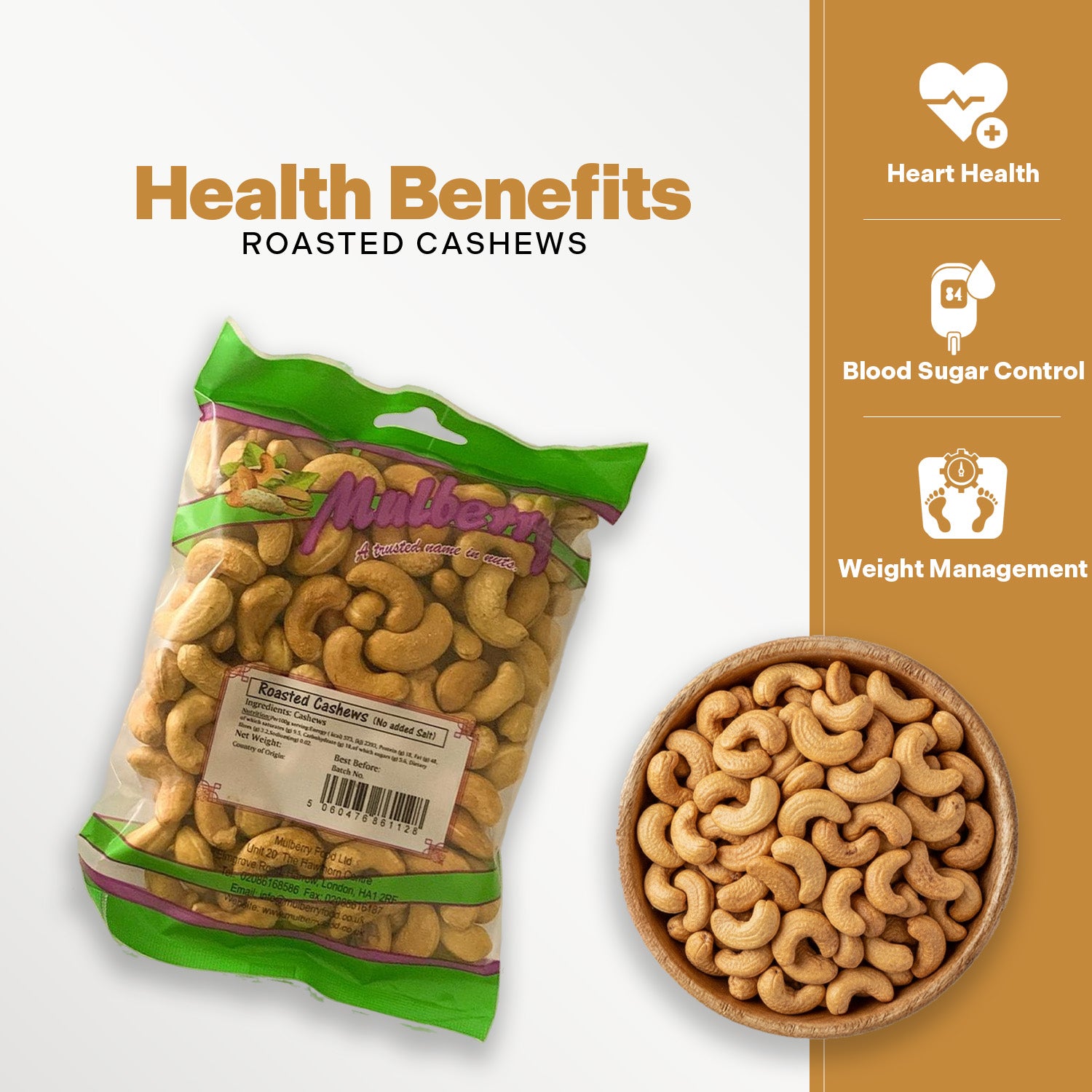 Roasted Cashews (No Added Salt)