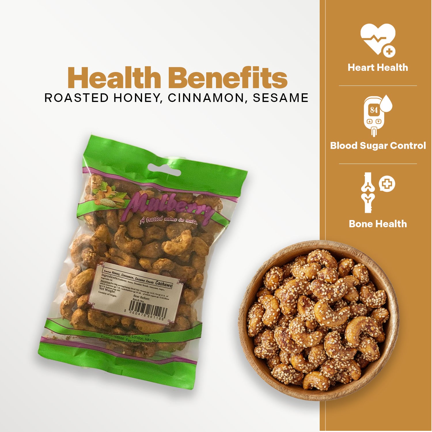 Honey, Cinnamon, Sesame Seeds Cashews